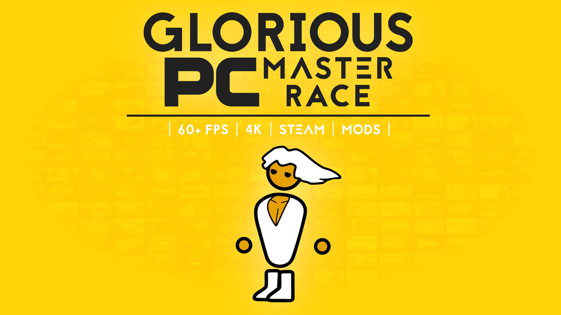 Glorious Pc Master Race Guy Yellow Background