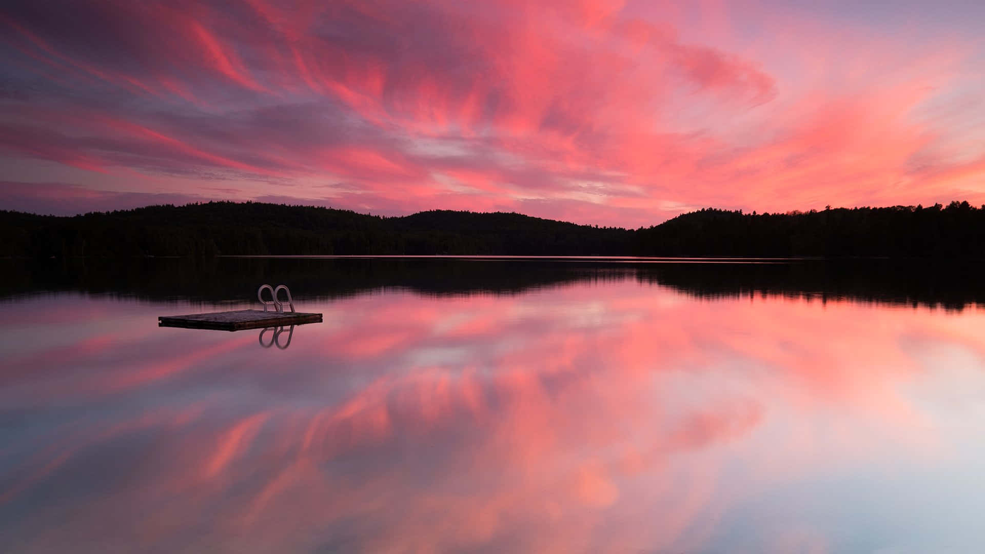 Glorious Reflection Of Pink Sky