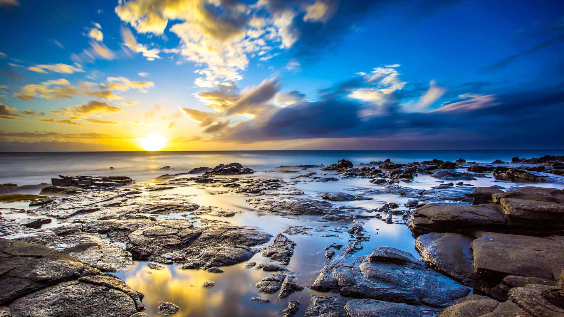 Glorious Rocky Sea Shore Background
