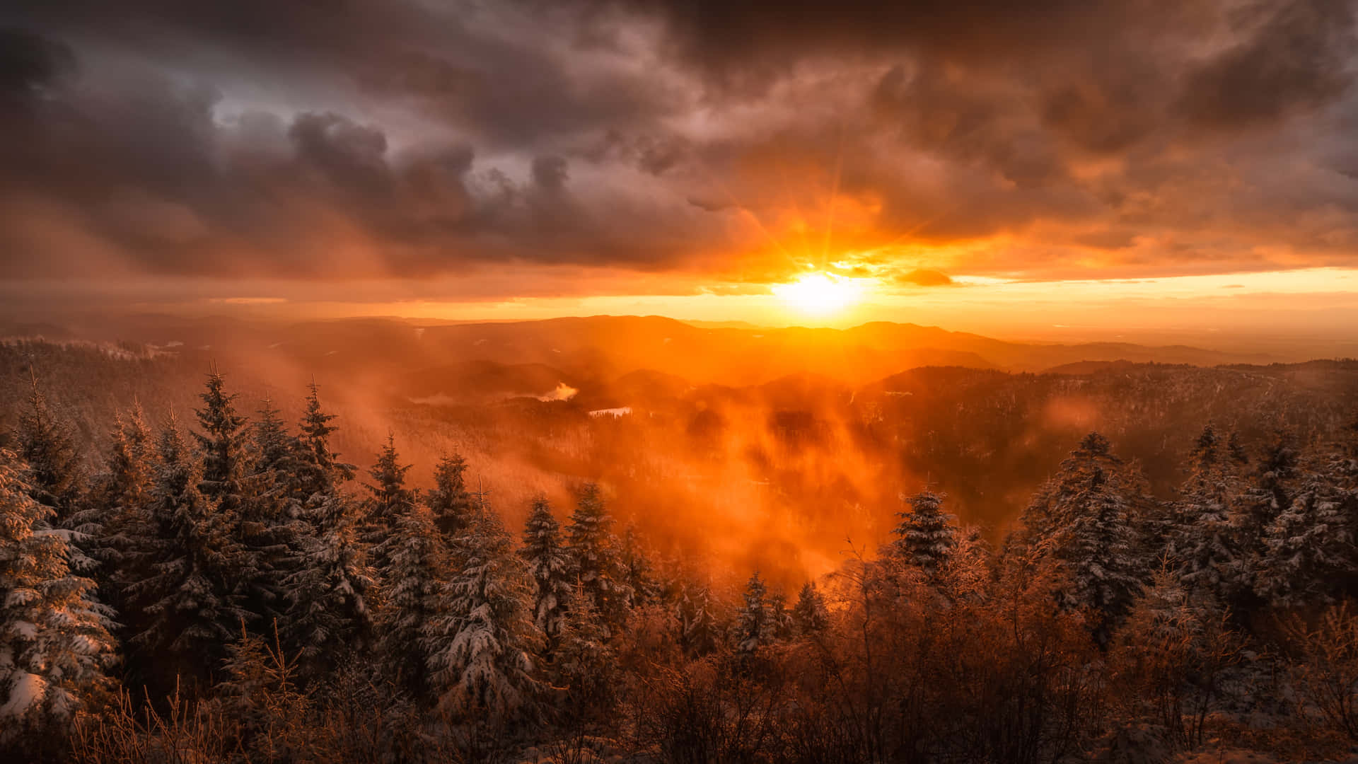 Glorious Sunrise On The Horizon Background