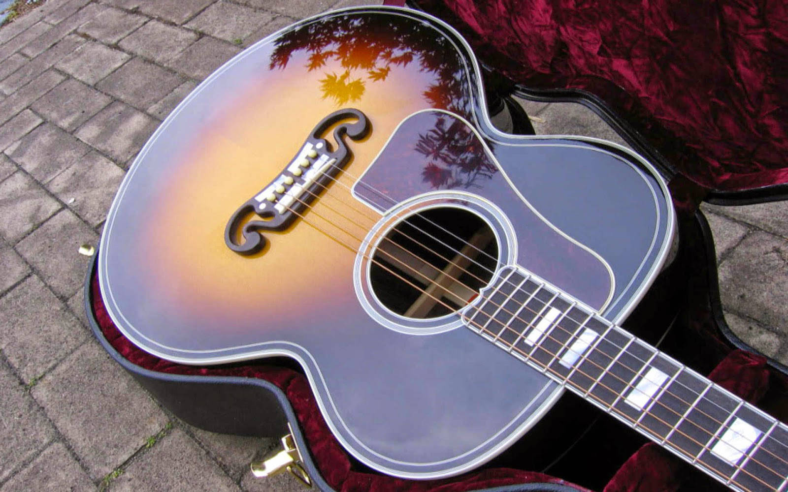 Glossy Acoustic Guitar Background