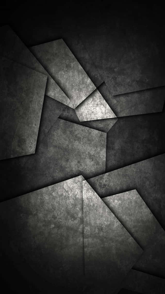 Glossy Black Metallic Background With Deep Reflections Background