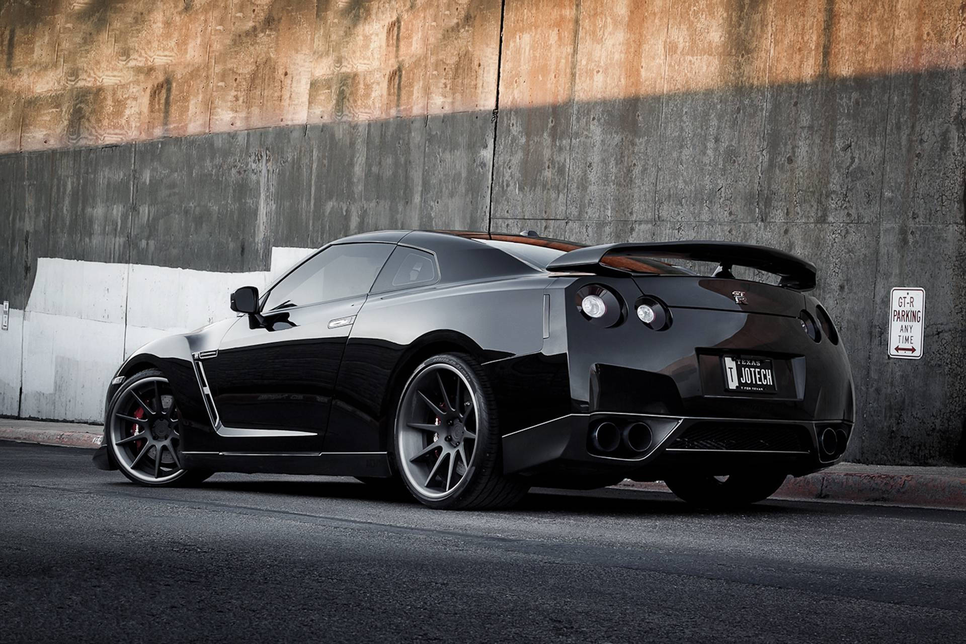 Glossy Black Nissan Gtr Car Background