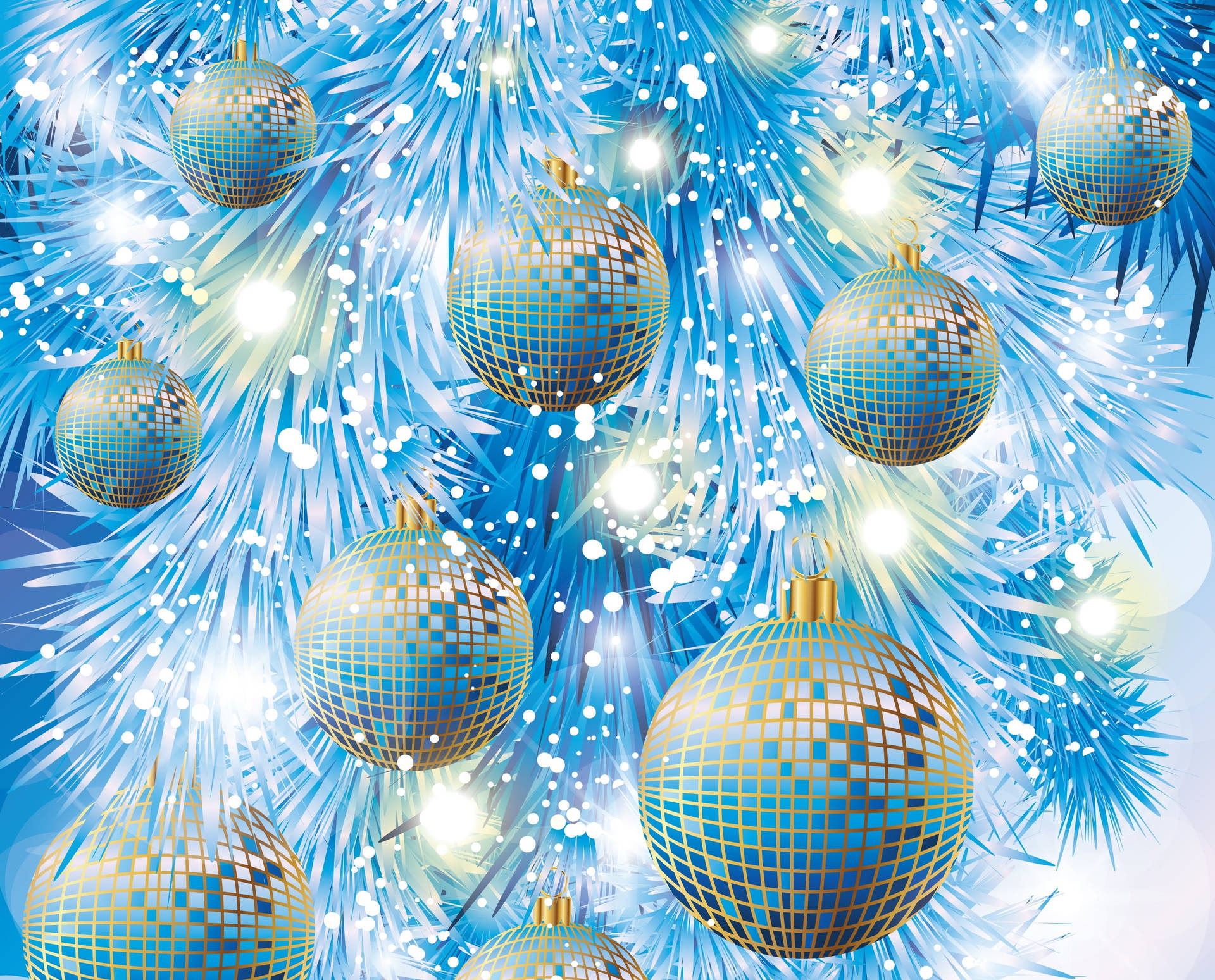 Glossy Blue Mirror Christmas Balls