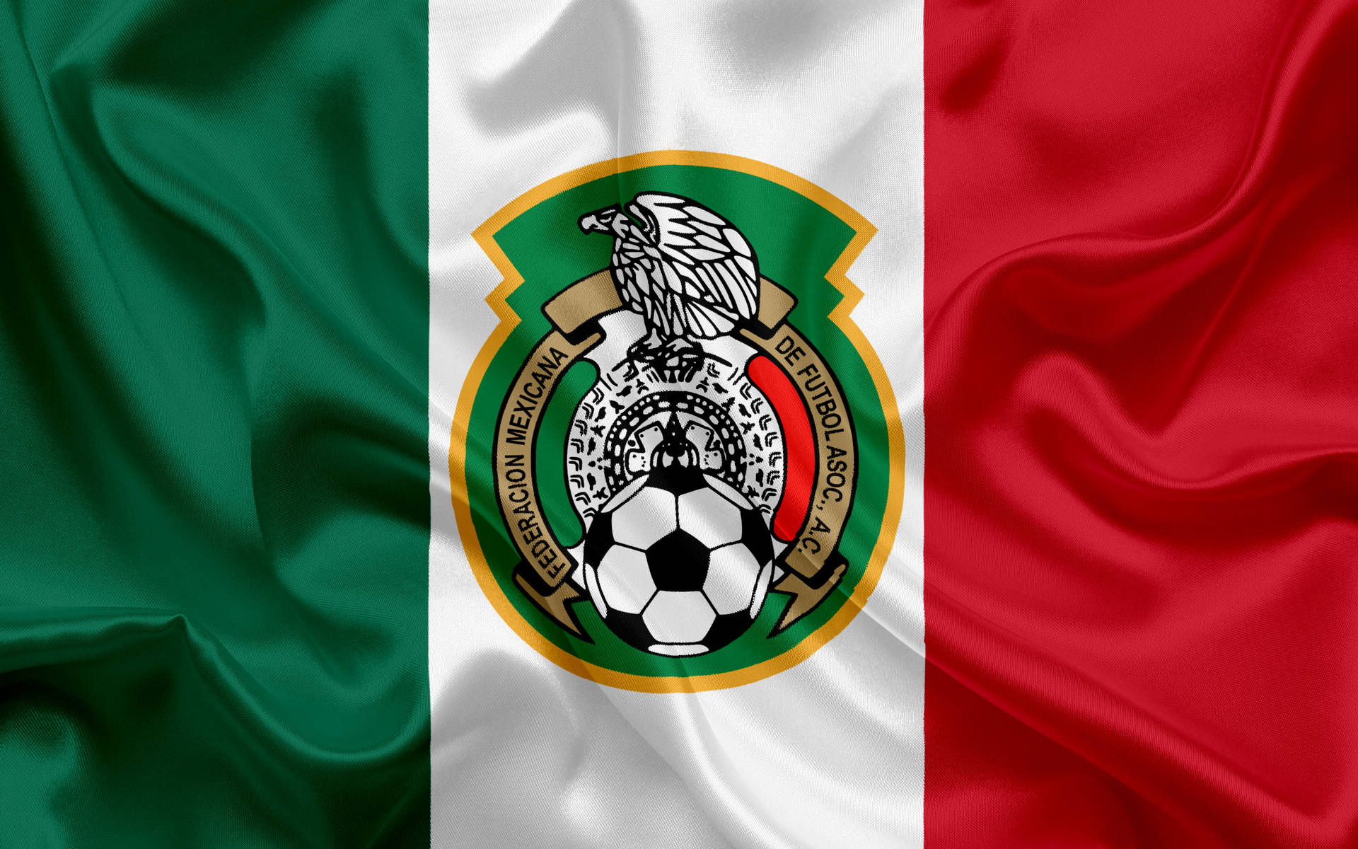 Glossy Flag Mexico National Football Team Logo Background