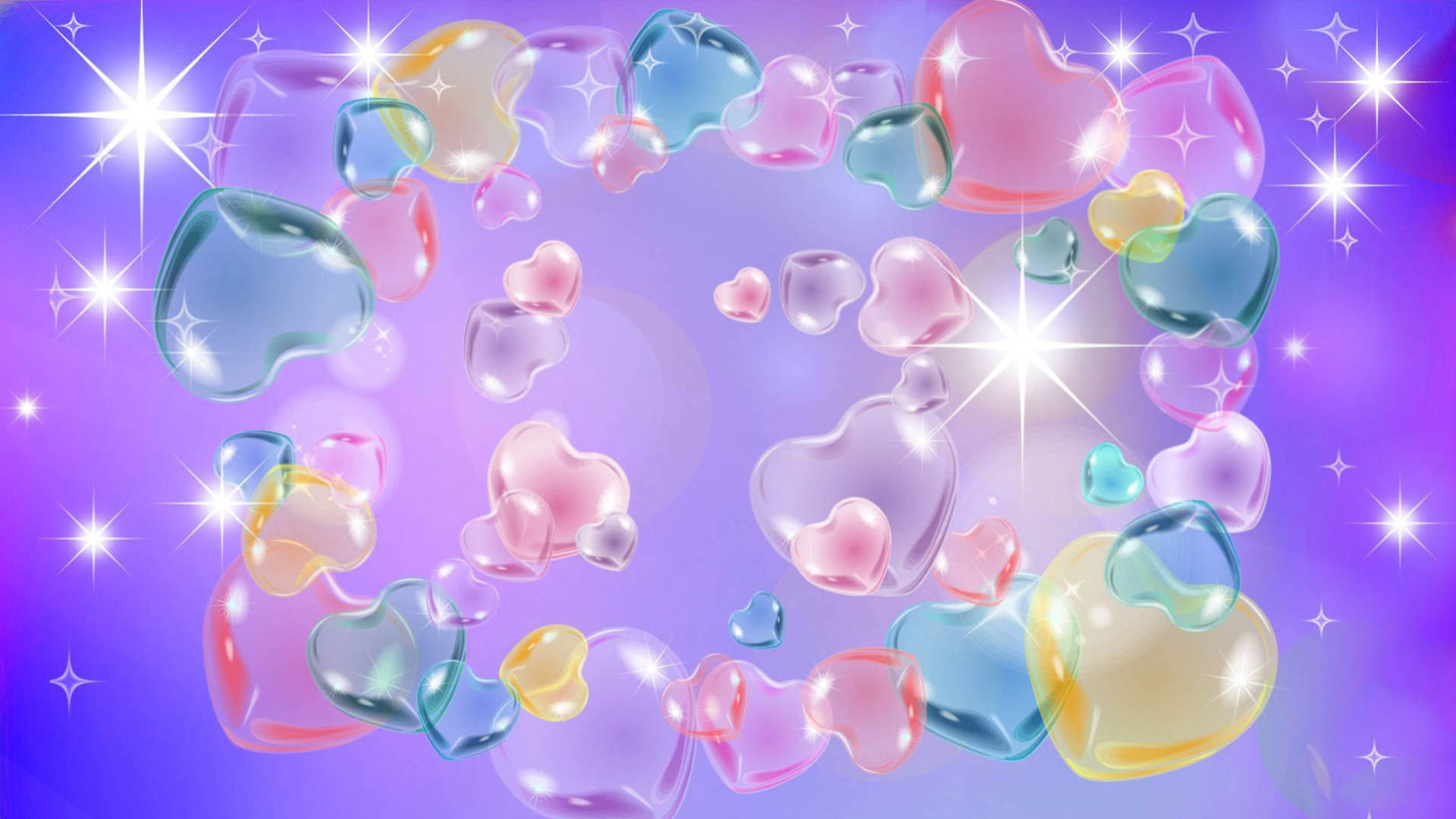 Glossy Heart Cute Pastel Colors Background