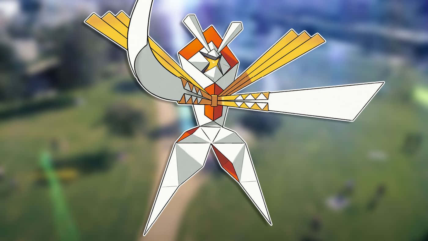 Glossy Kartana Pokemon With Blurred Background