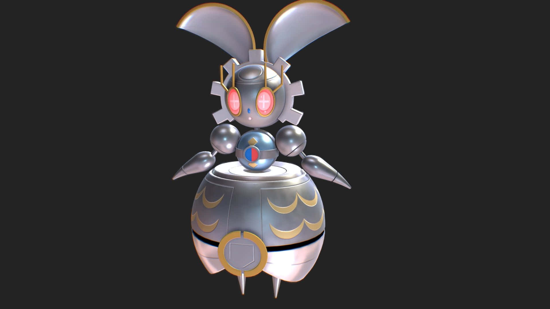 Glossy Steel Body Of Magearna Background