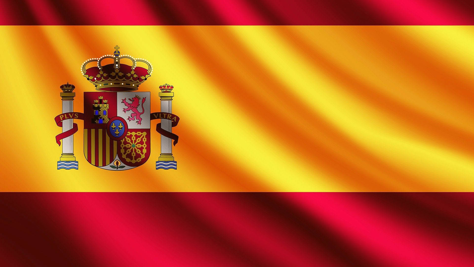 Glossy Yellow Red Spain Flag Background