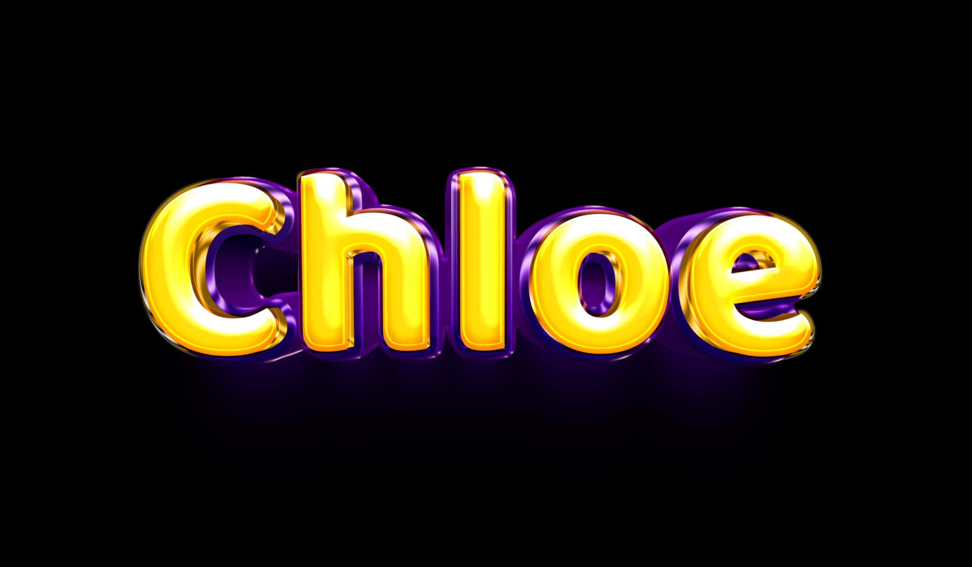 Glossy3 D Chloe Text Design