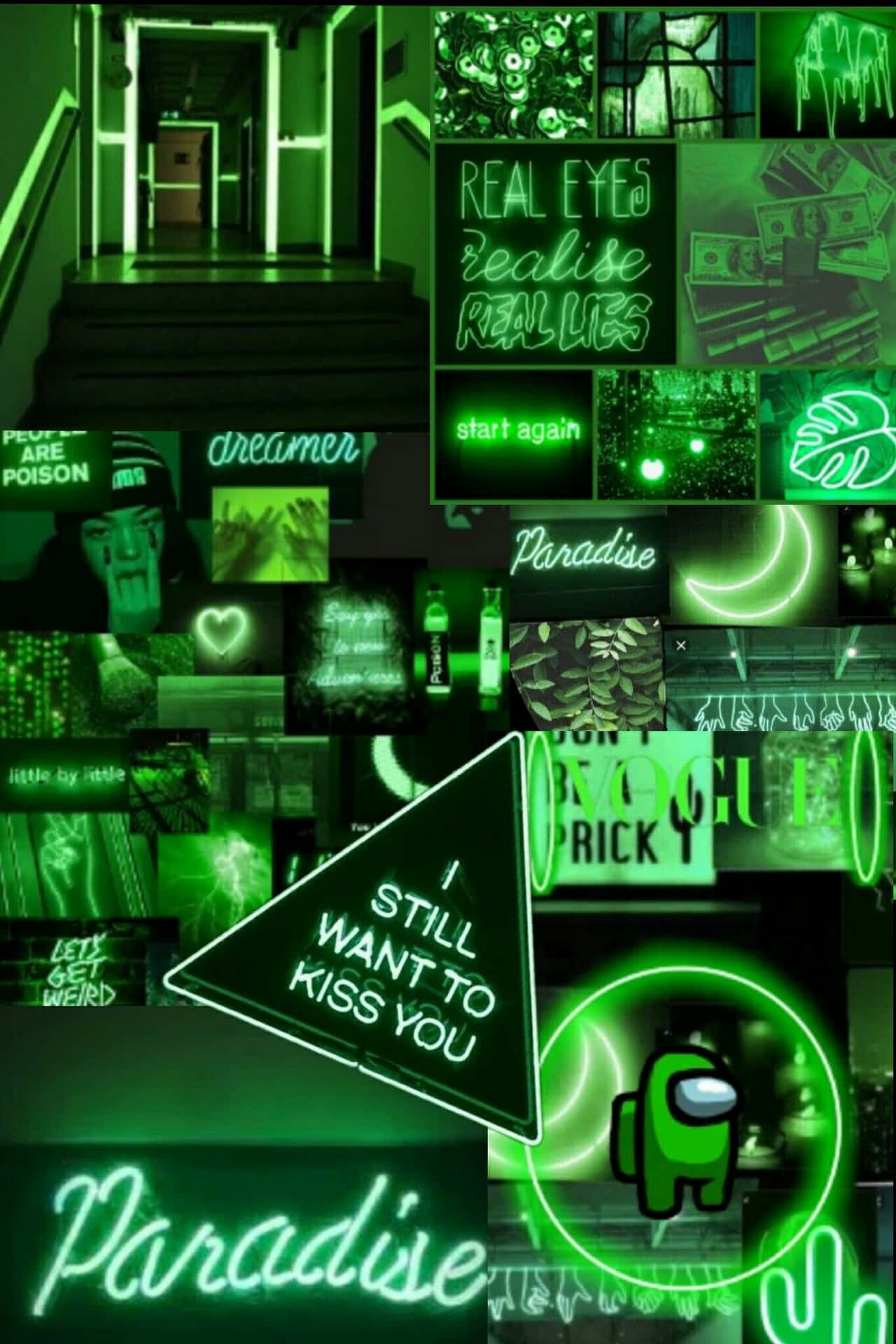 Glow Hot With Neon Green Aesthetic For Your Desktop Background