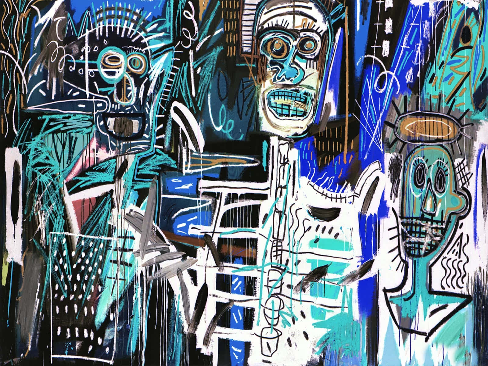 Glow In The Dark Philistines By Jean Michel Basquiat Background