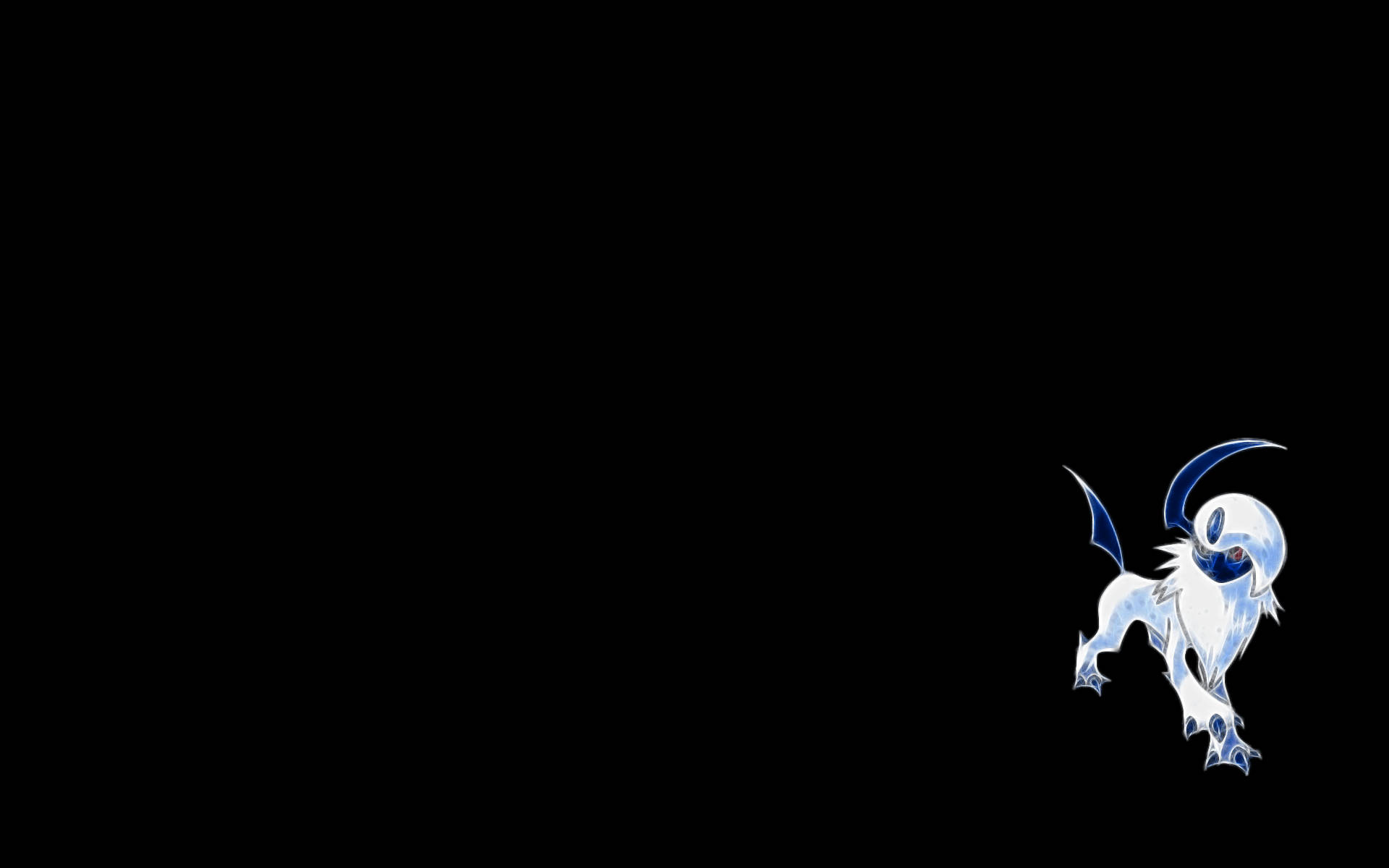 Glowing Absol Black Background Background