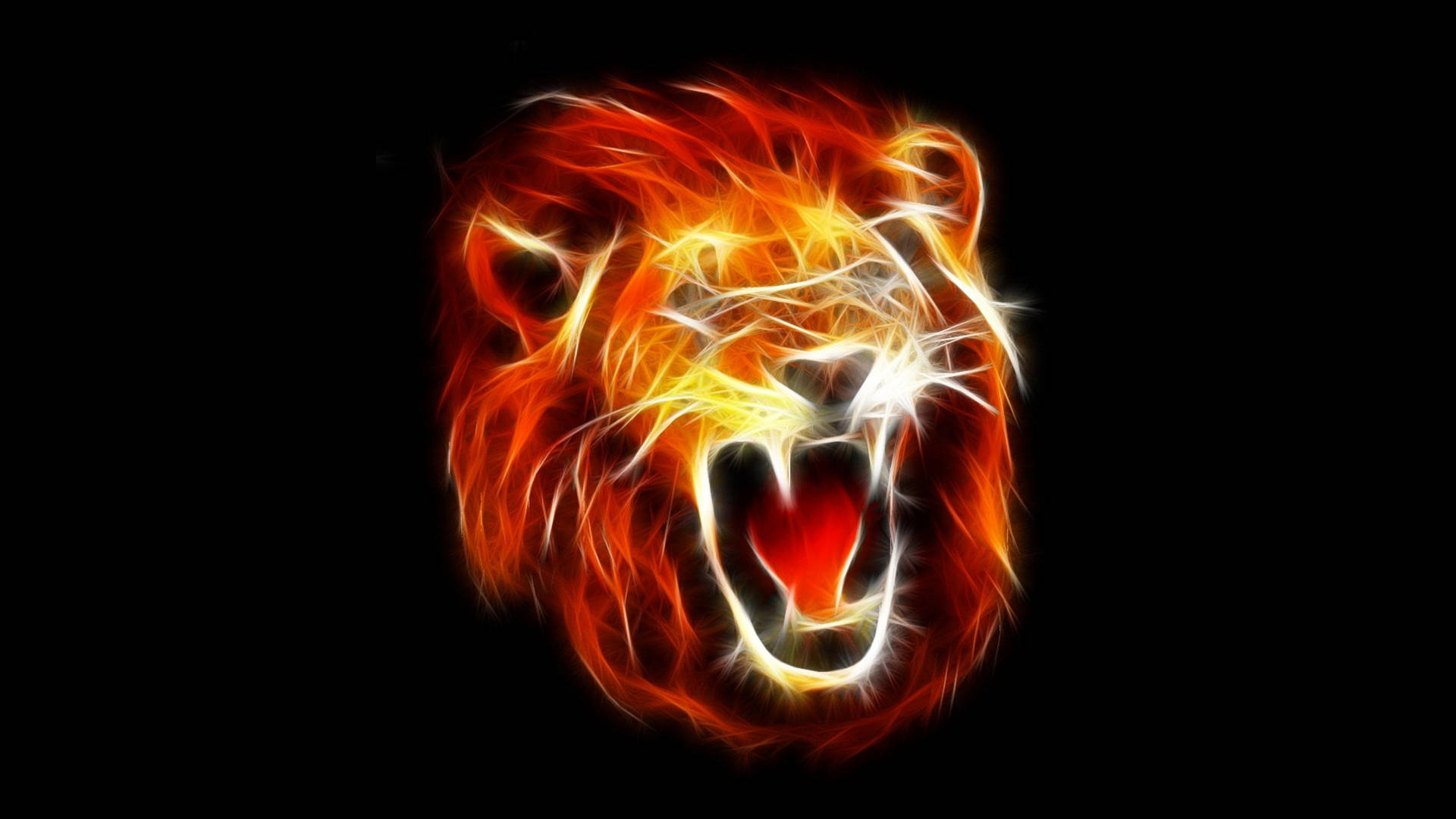 Glowing Angry Lion Art Background