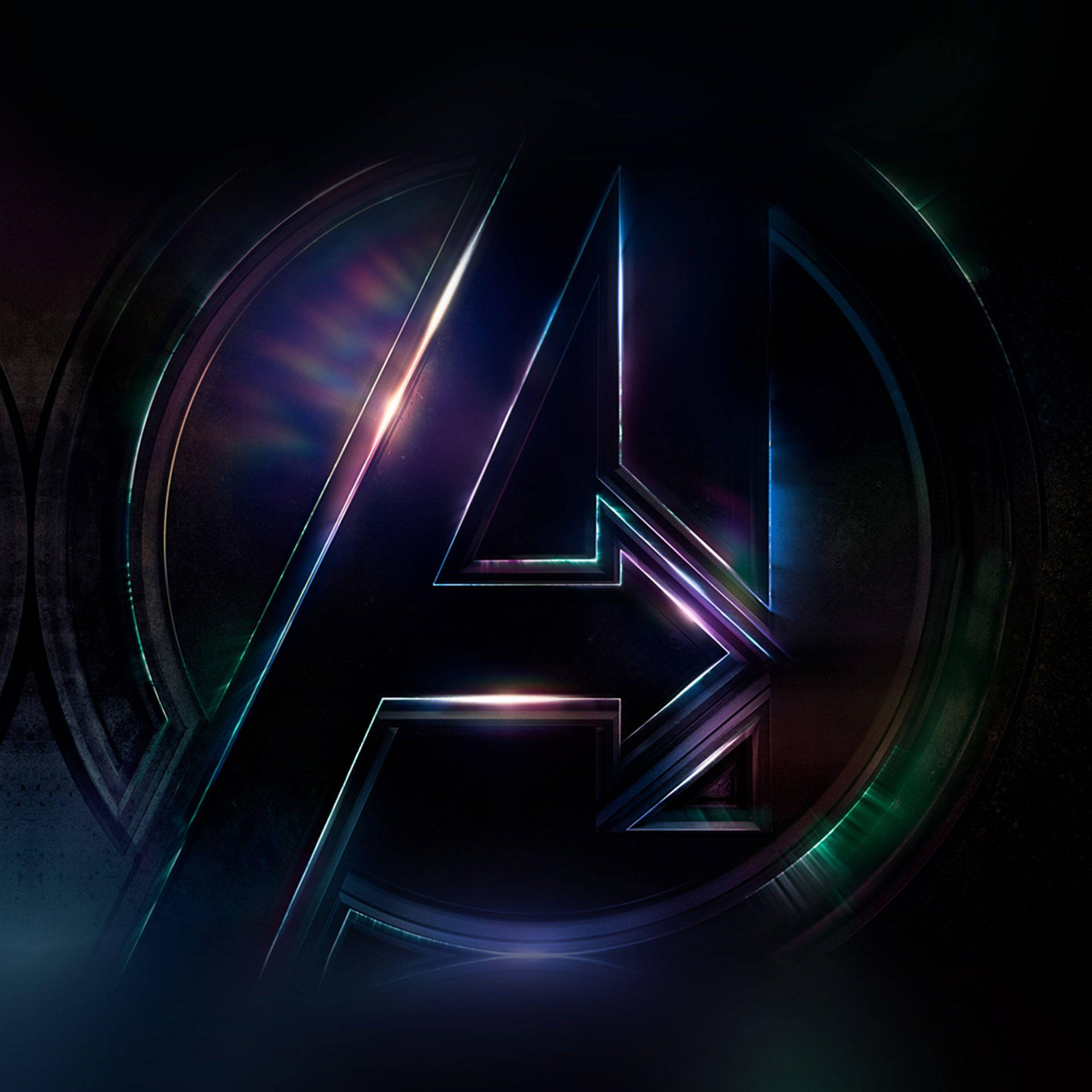 Glowing Avengers Logo Illuminating The Night Sky Background