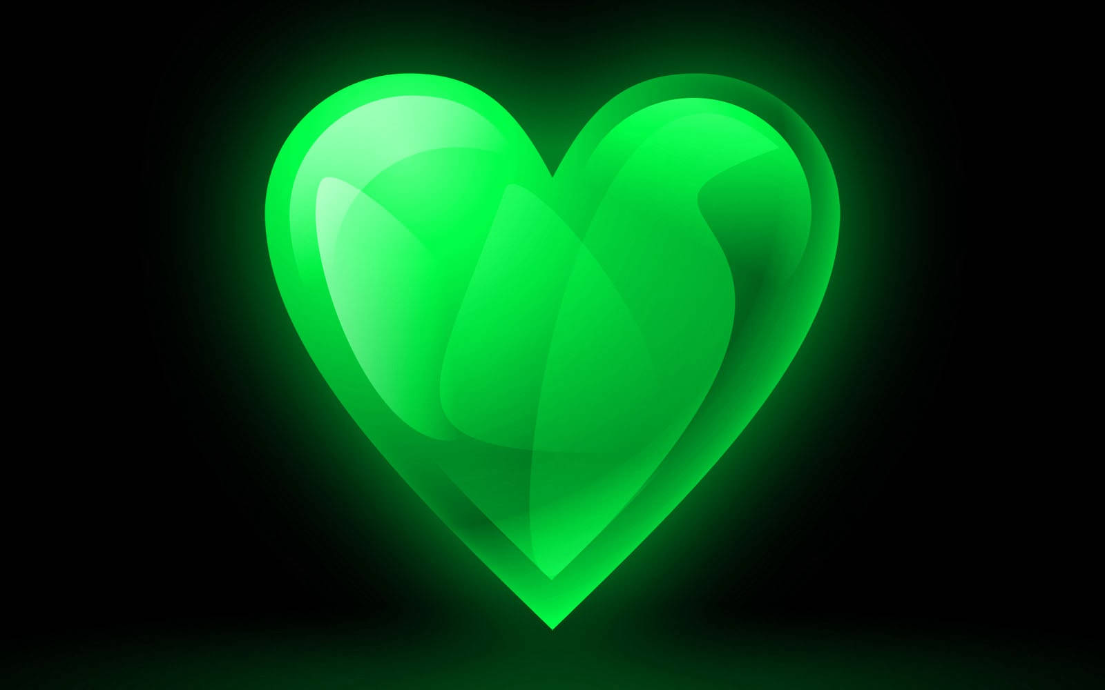 Glowing Big Green Heart