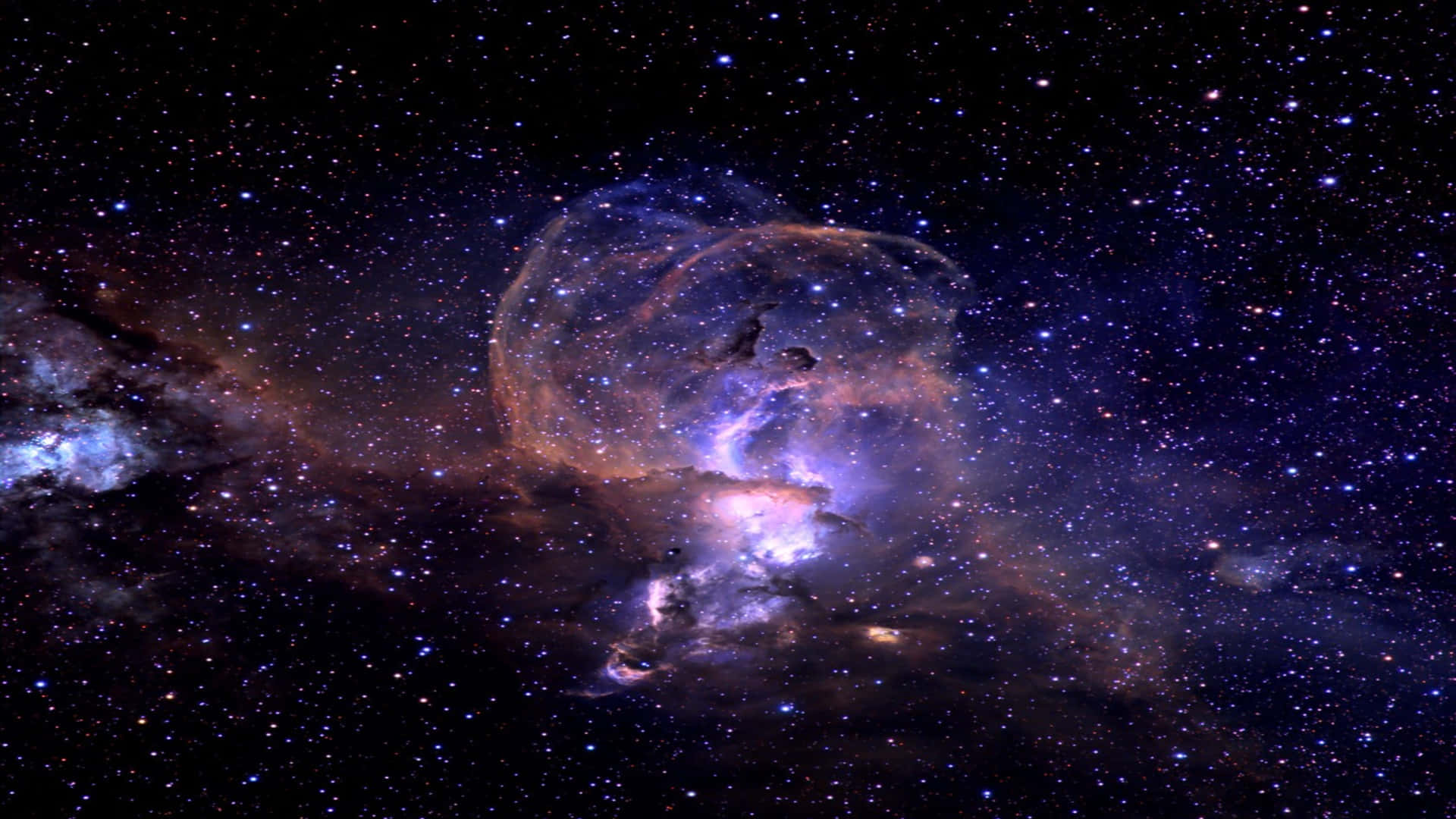 Glowing Black And Purple Galaxy Background