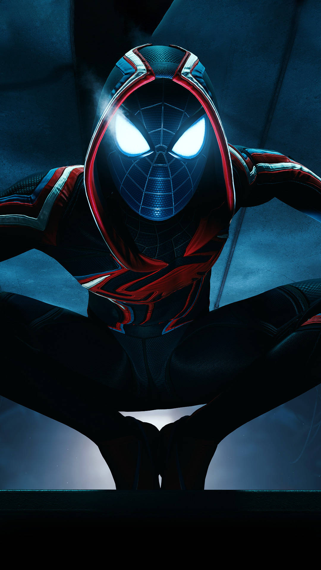 Glowing Black Spider Man Marvel Phone Background