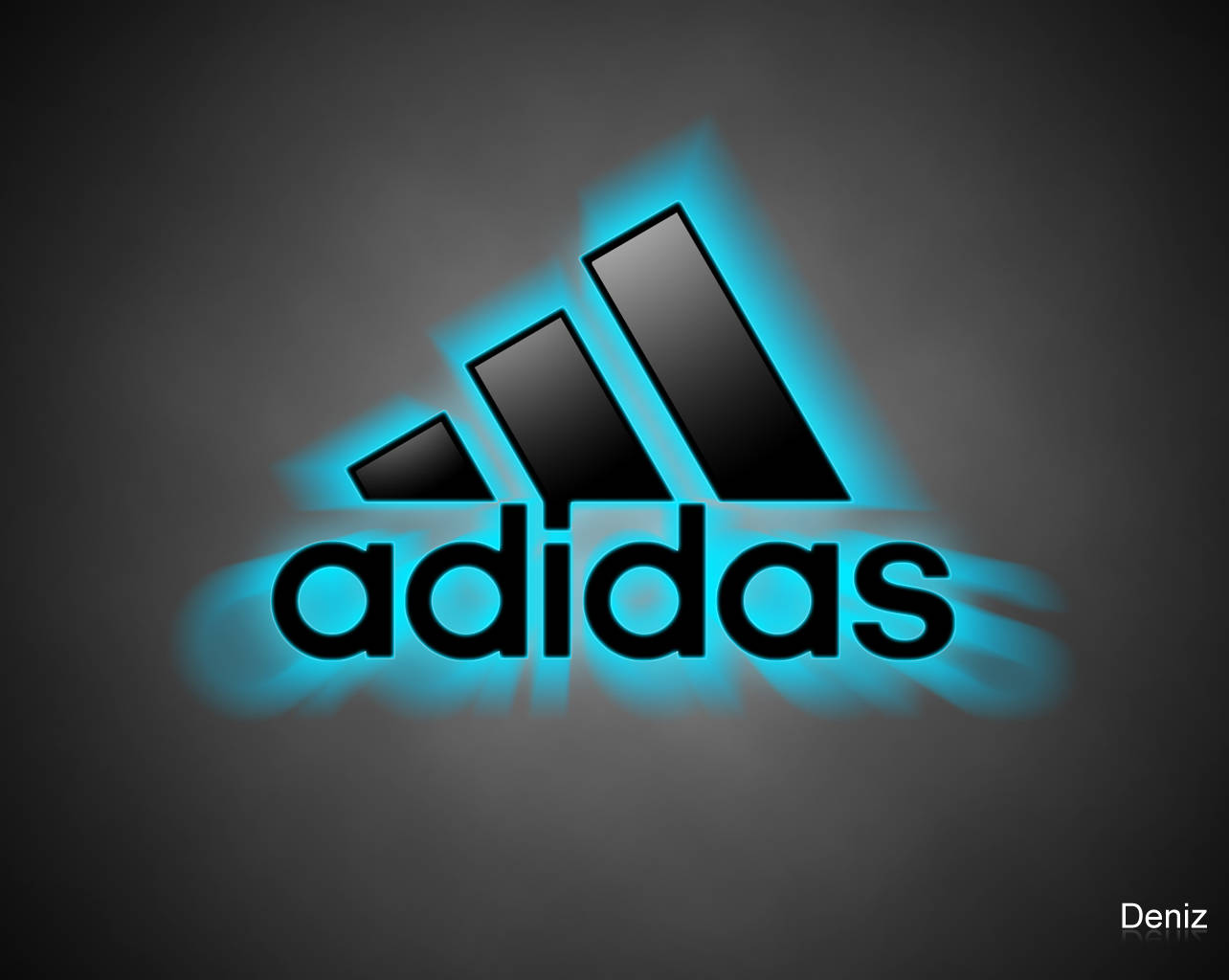 Glowing Blue Adidas Logo Background
