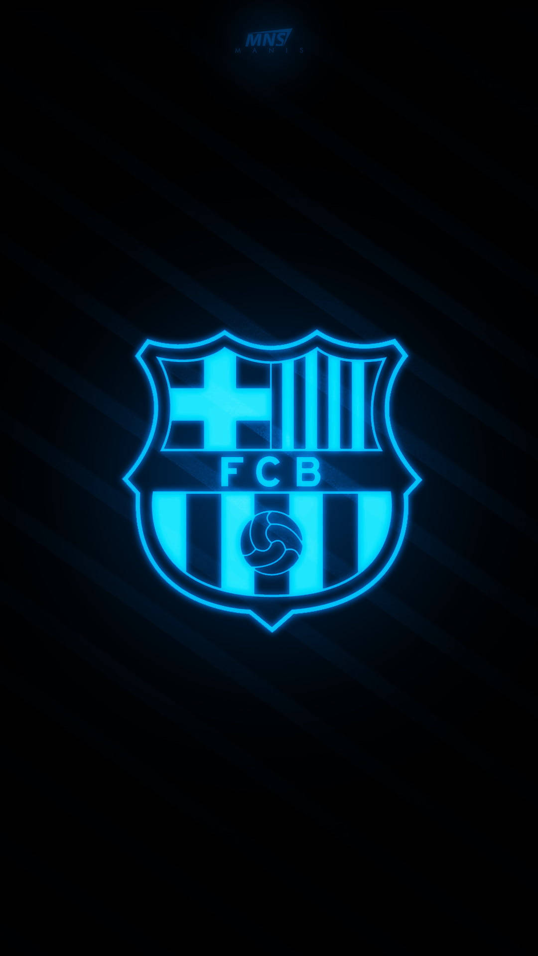 Glowing Blue Barcelona Fc Logo Background