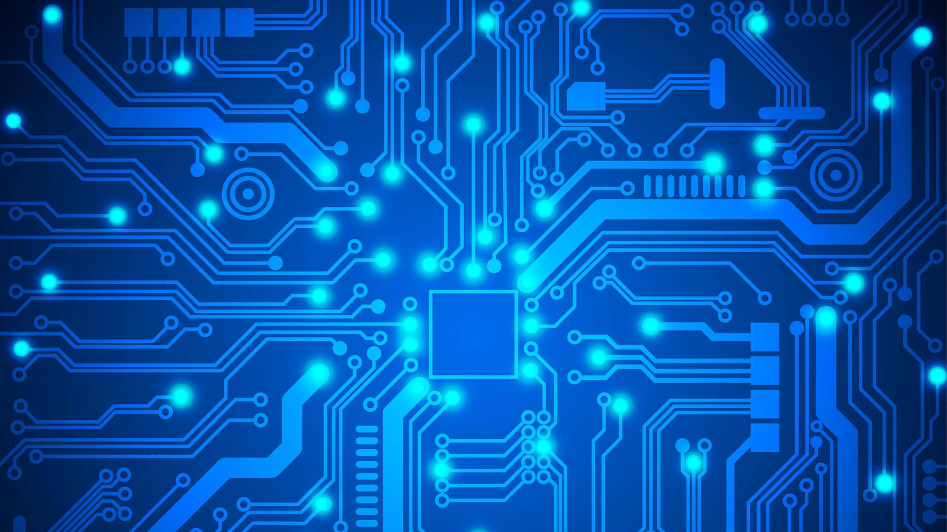 Glowing Blue Circuit Board Background