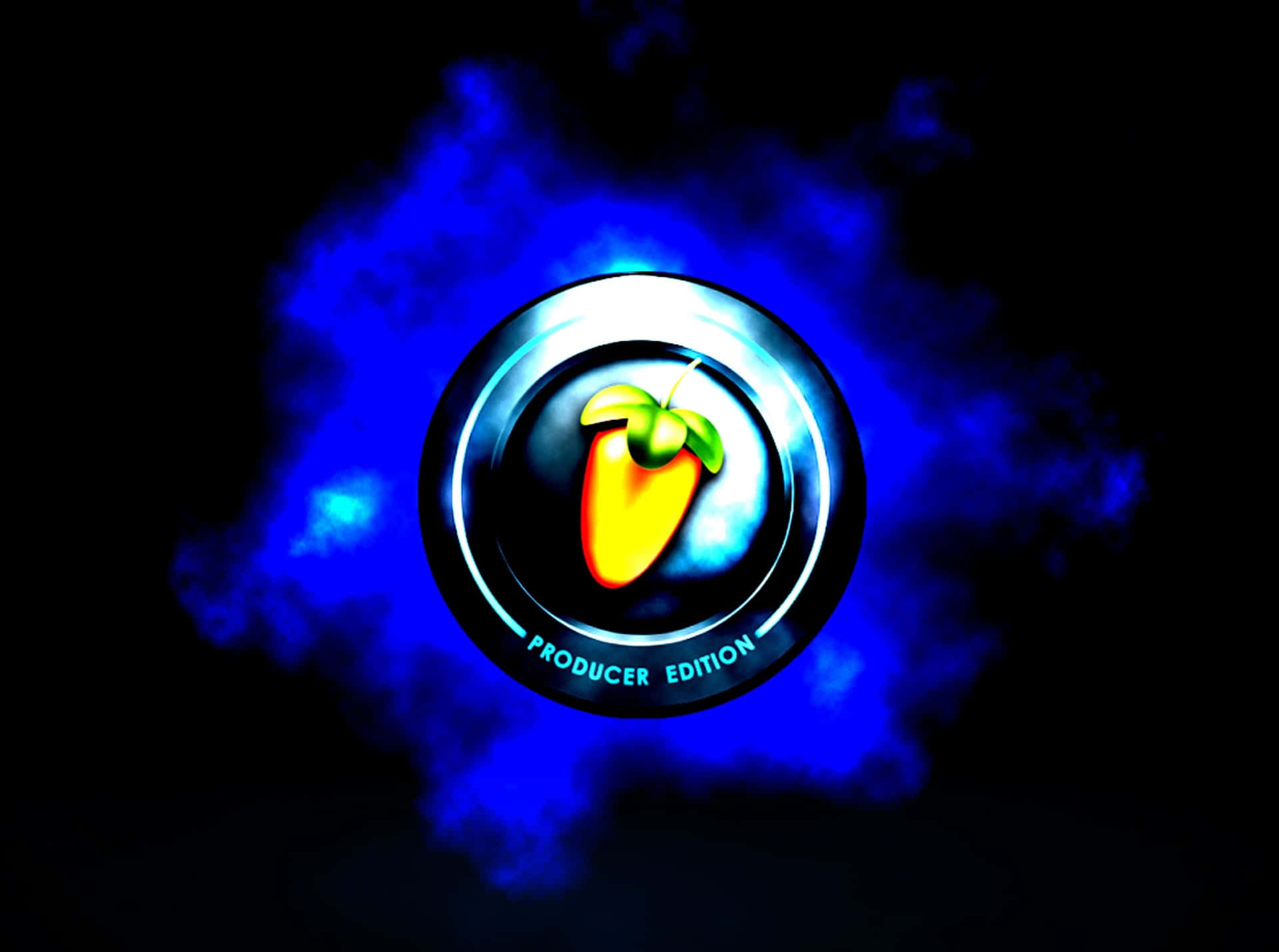 Glowing Blue Fl Studio Logo Background