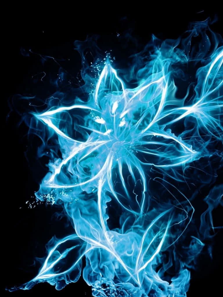 Glowing Blue Flowers Aesthetic Background