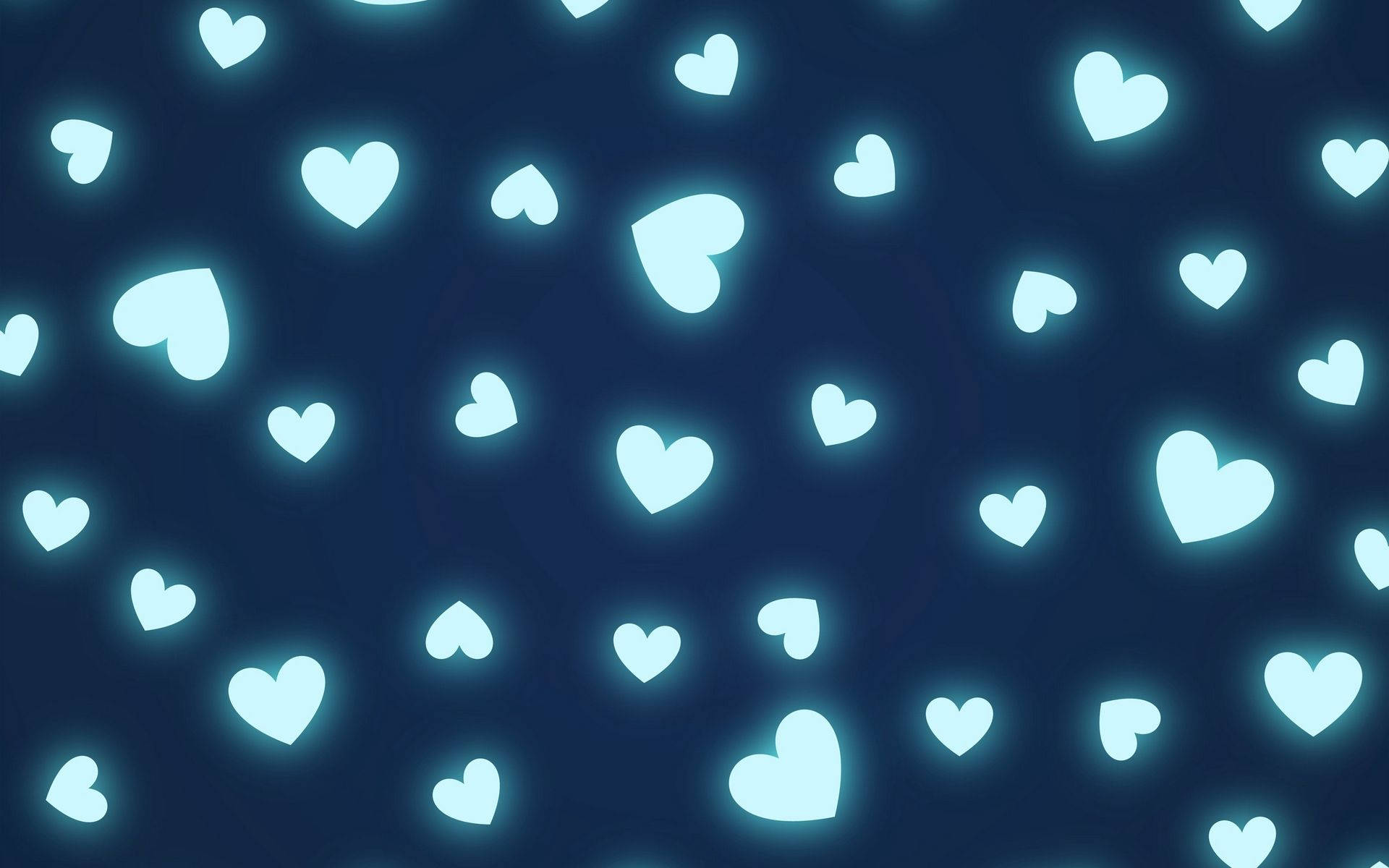 Glowing Blue Hearts Background