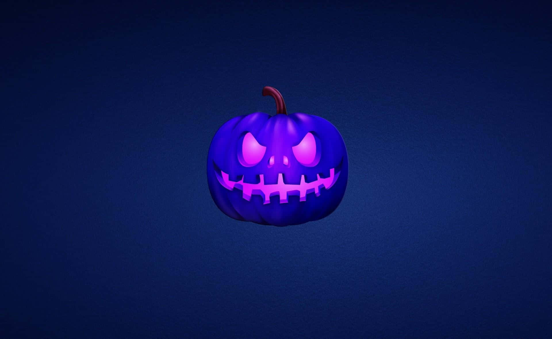 Glowing Blue Jack O Lantern Background