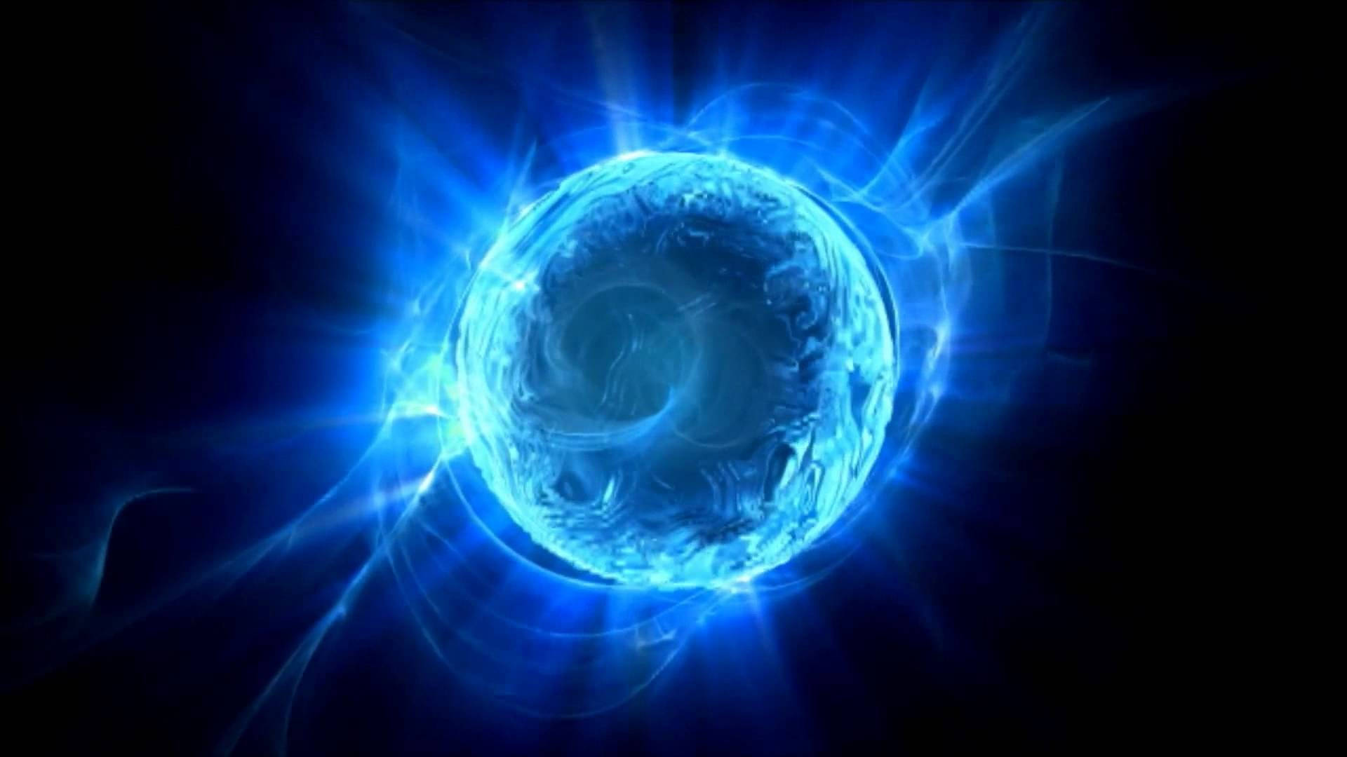 Glowing Blue Orb Chakra Background