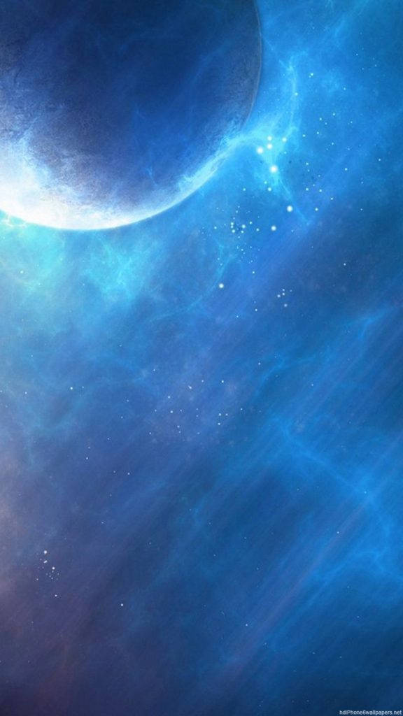 Glowing Blue Space Phone Background