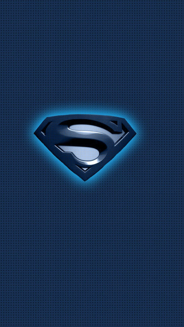 Glowing Blue Superman Symbol Iphone Background