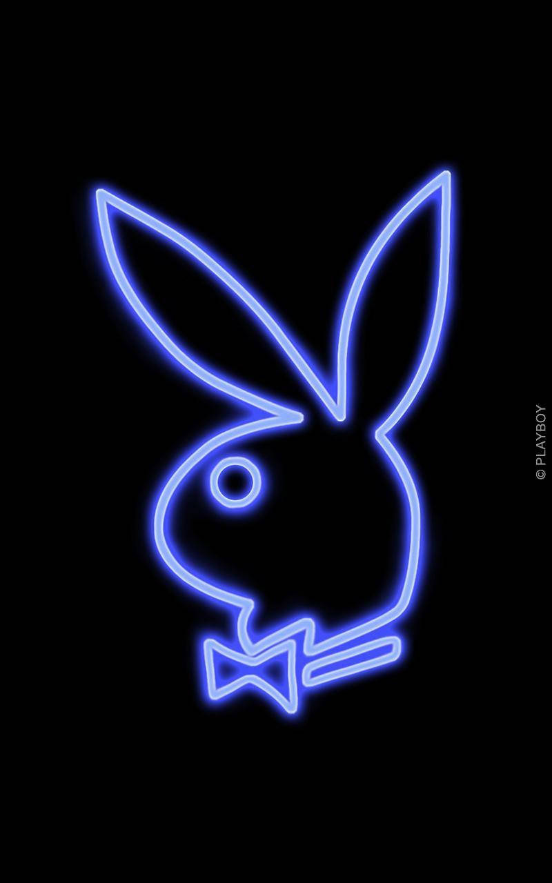 Glowing Blue Violet Playboy Logo Background