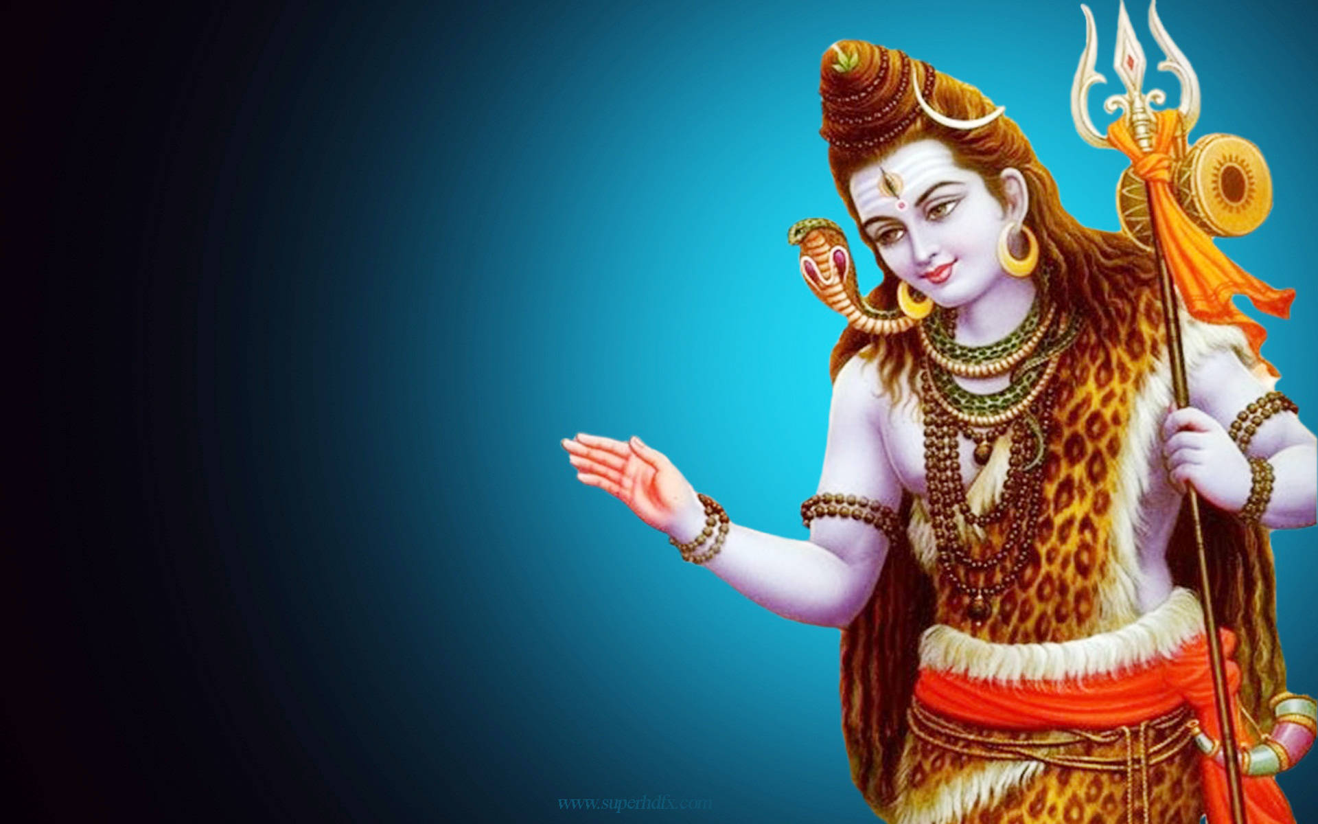 Glowing Bluish Shiva Background