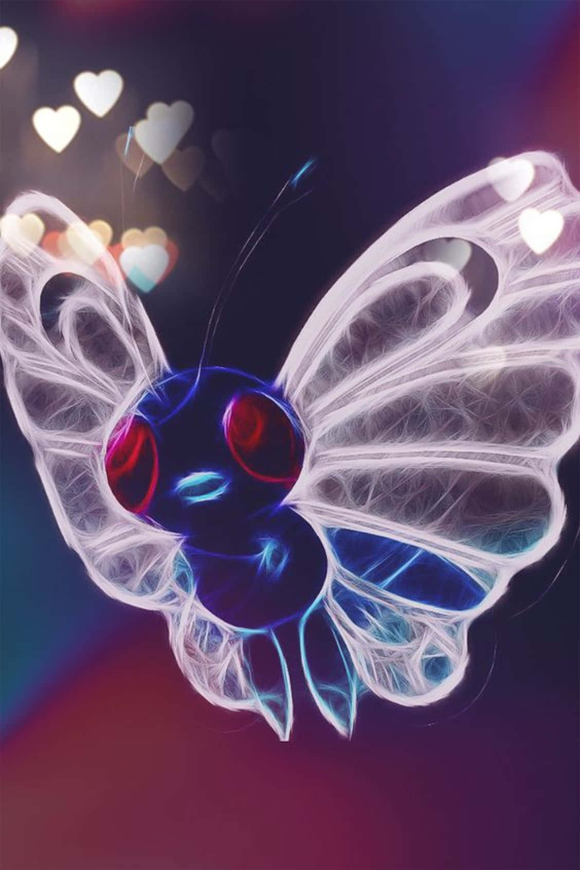 Glowing Butterfree Phone Background