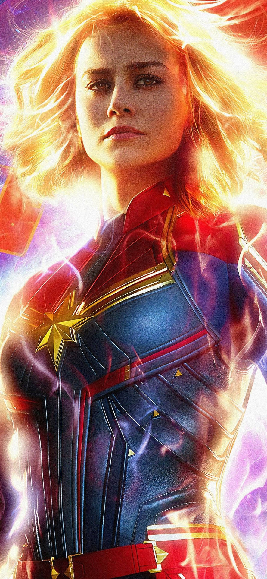 Glowing Captain Marvel Iphone Background