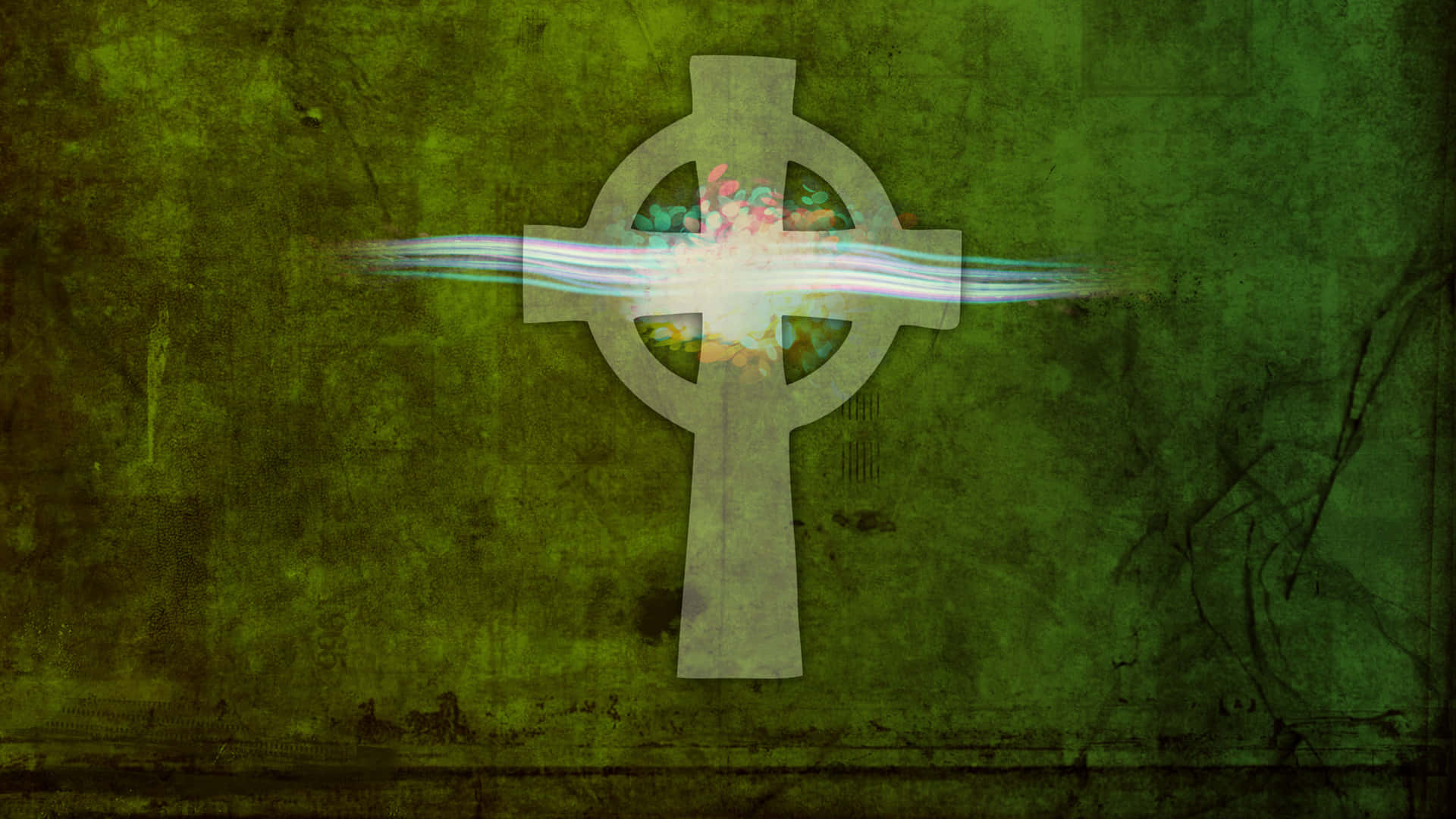 Glowing Celtic Irish Cross Background