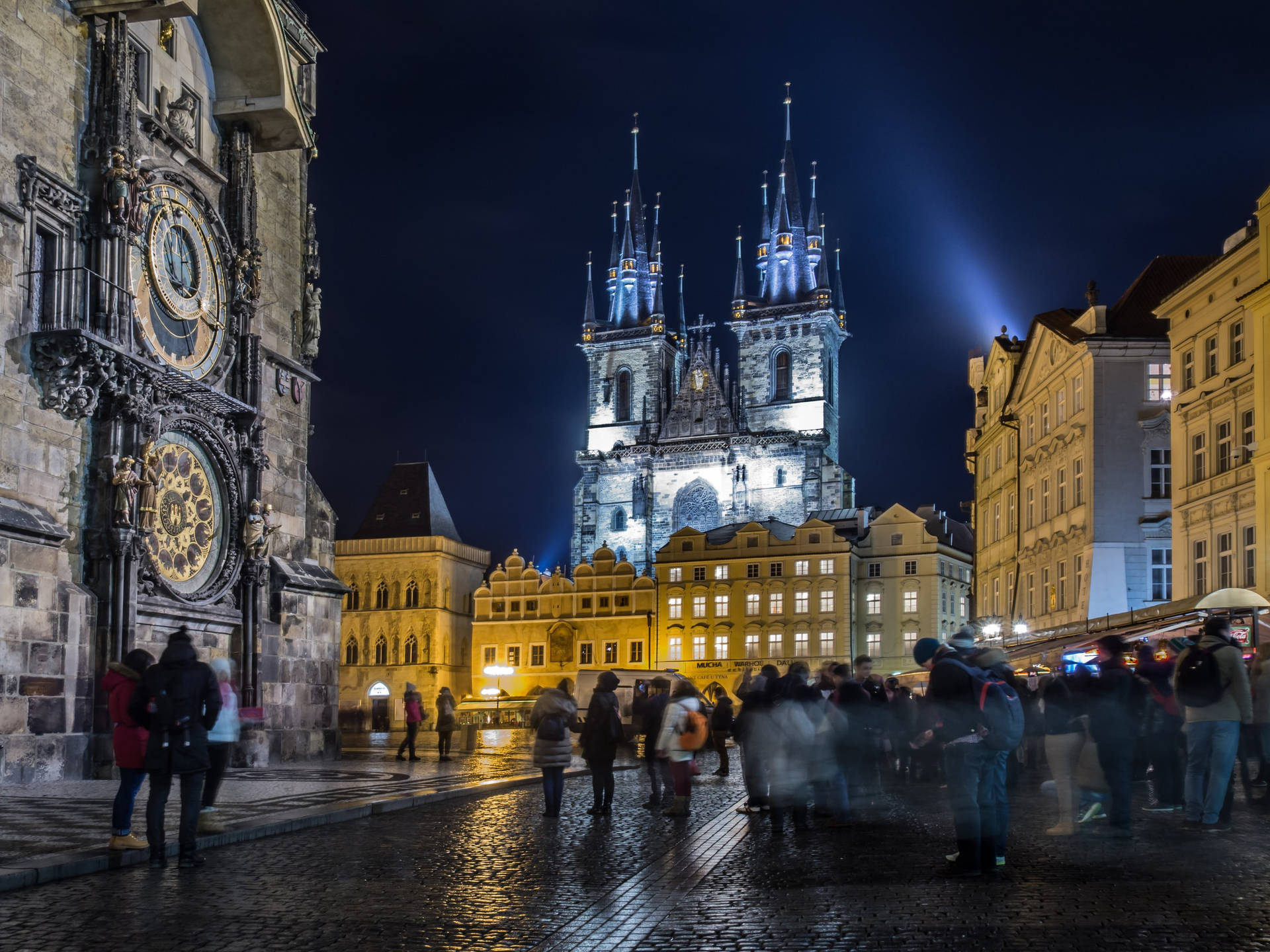 Glowing Church Czech Republic Background