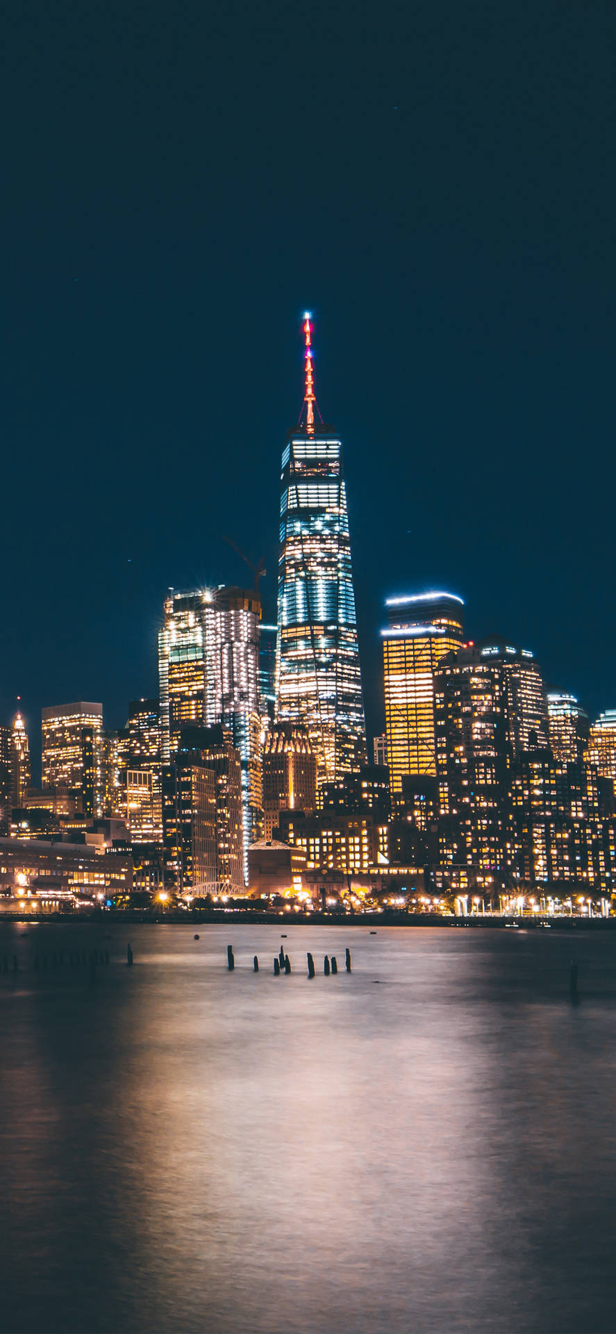 Glowing City Of New York Iphone Background