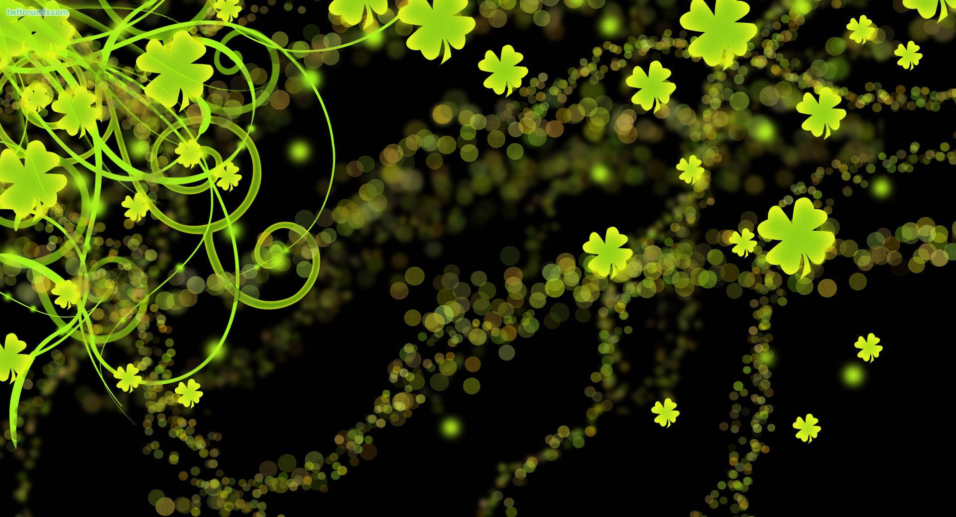 Glowing Clover St Patrick's Day Background