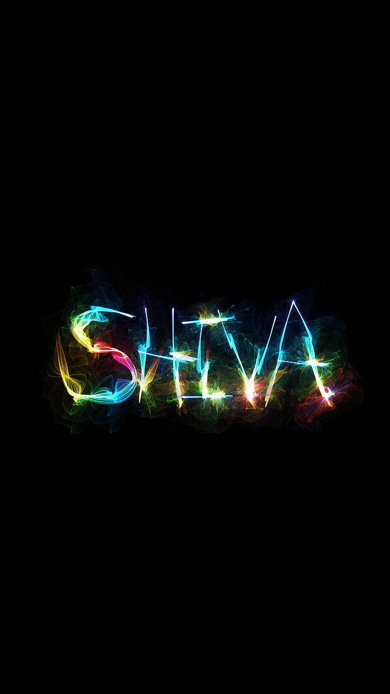 Glowing Colorful Shiva Name Background