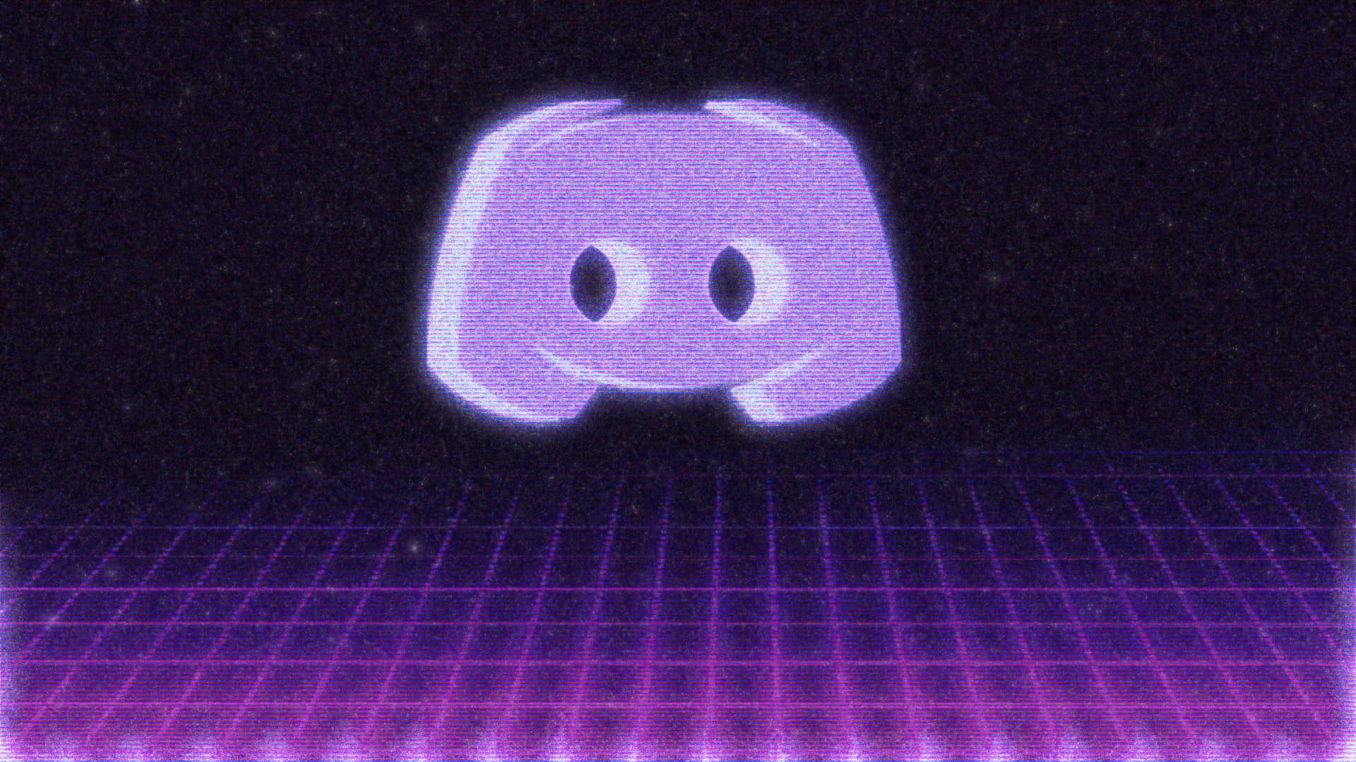 Glowing Cool Discord On Neon Floor Background