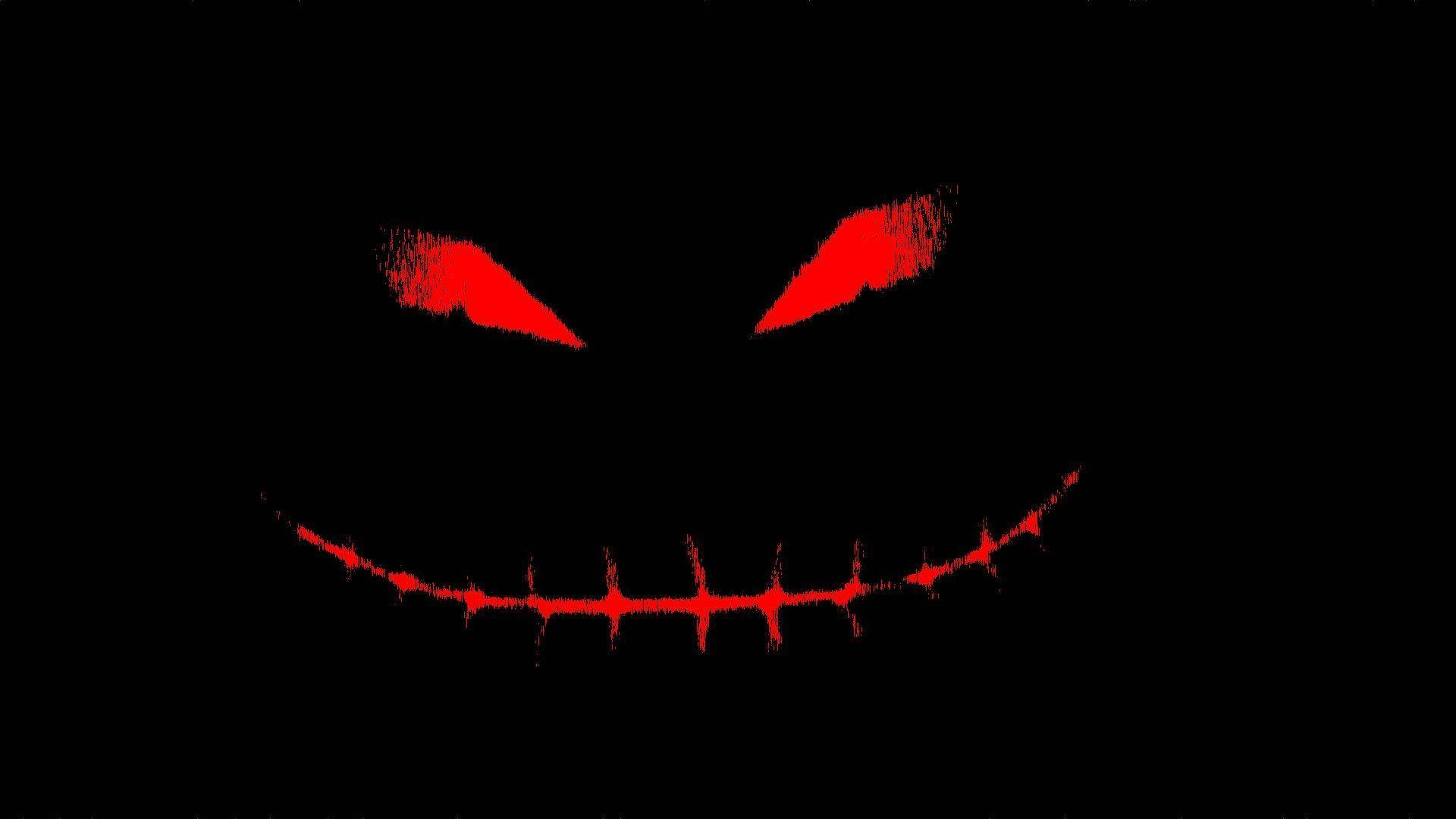 Glowing Cool Red Stitched Smile Background