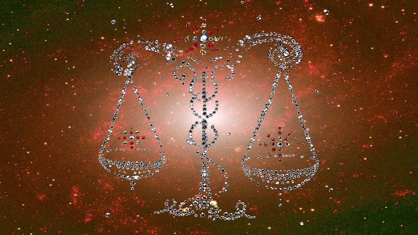 Glowing Cute Libra Zodiac Scale Symbol Background