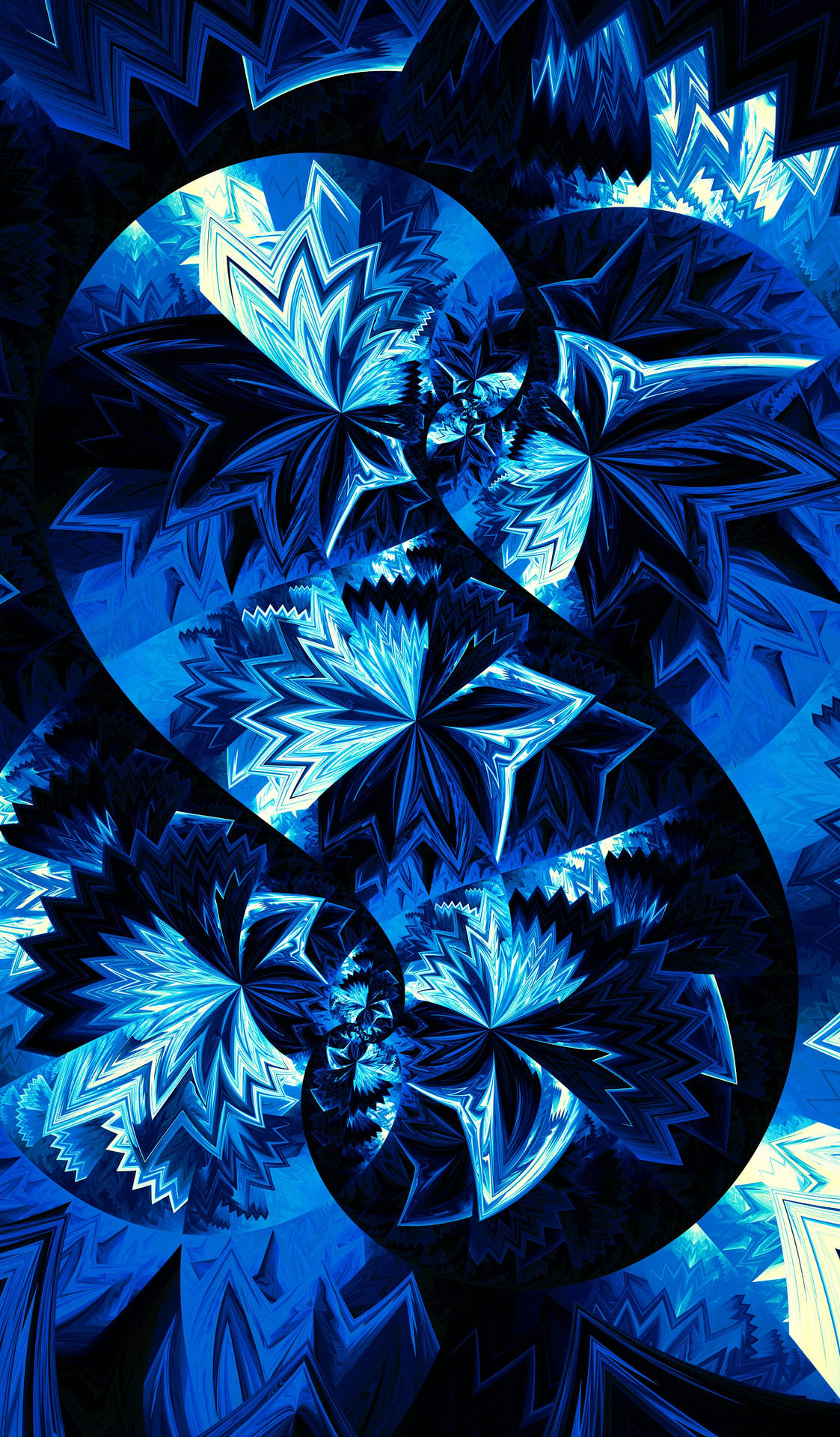 Glowing Dark Blue Tangled Pattern Background