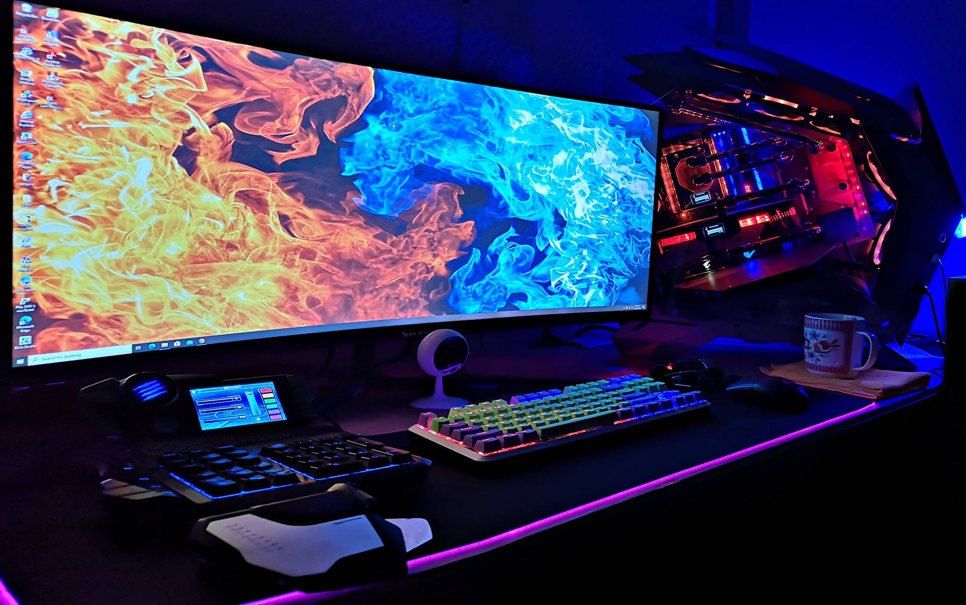 Glowing Desktop Computer Background