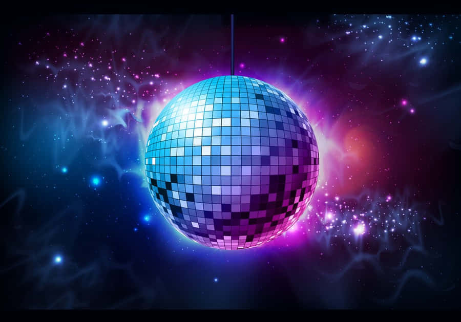 Glowing Disco Ball Nightlife Vibe Background