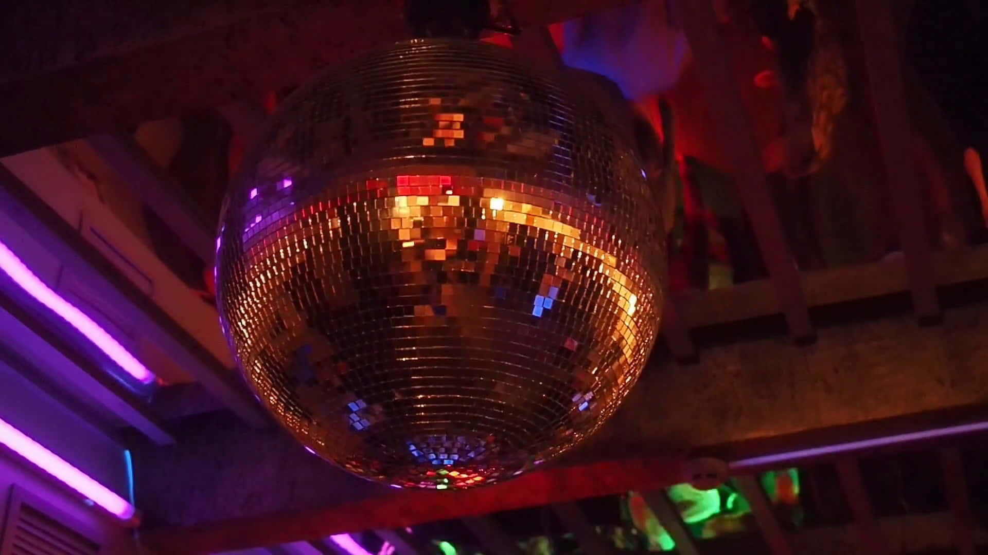 Glowing Disco Ball Party Scene