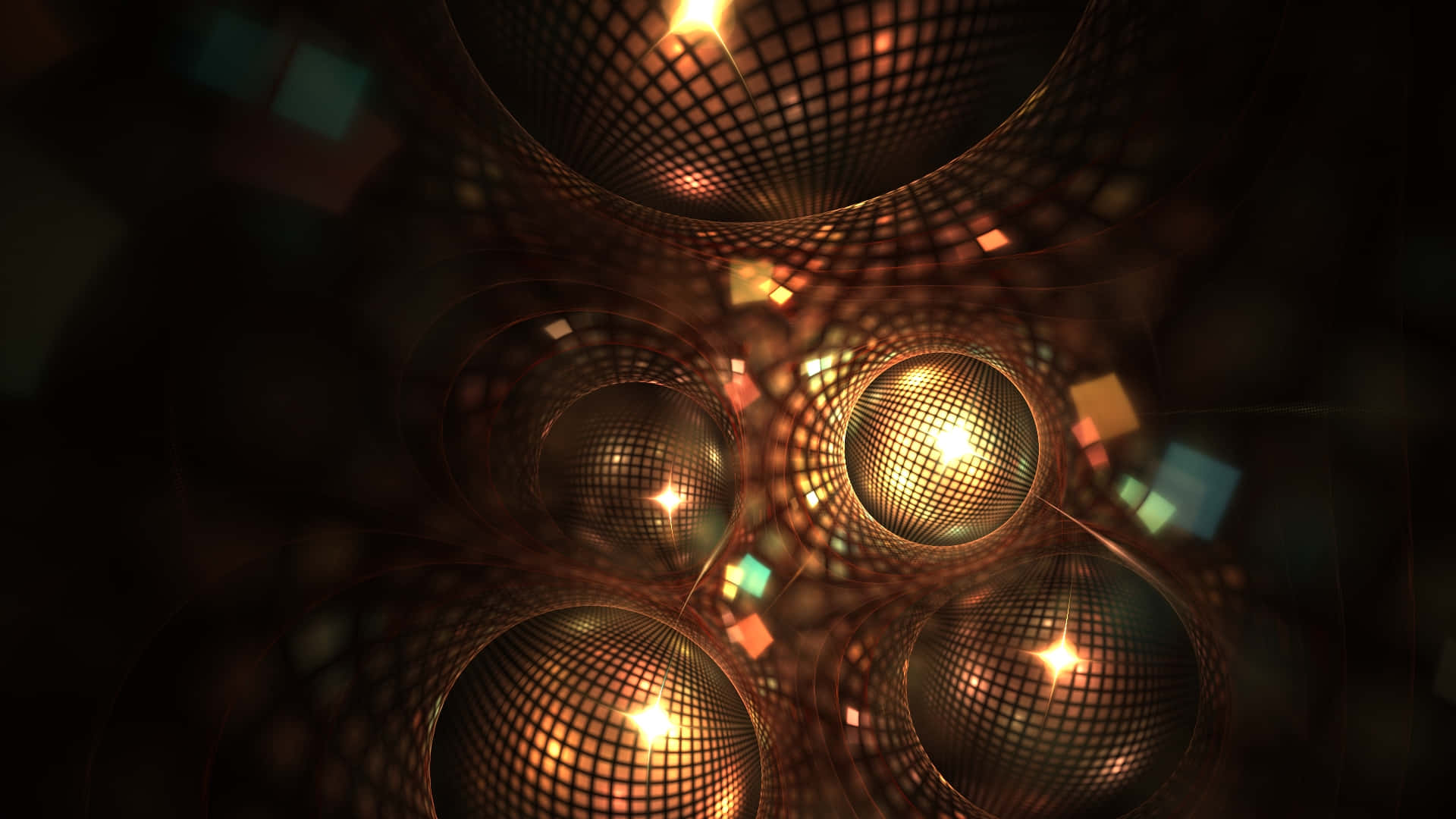 Glowing Disco Balls Abstract