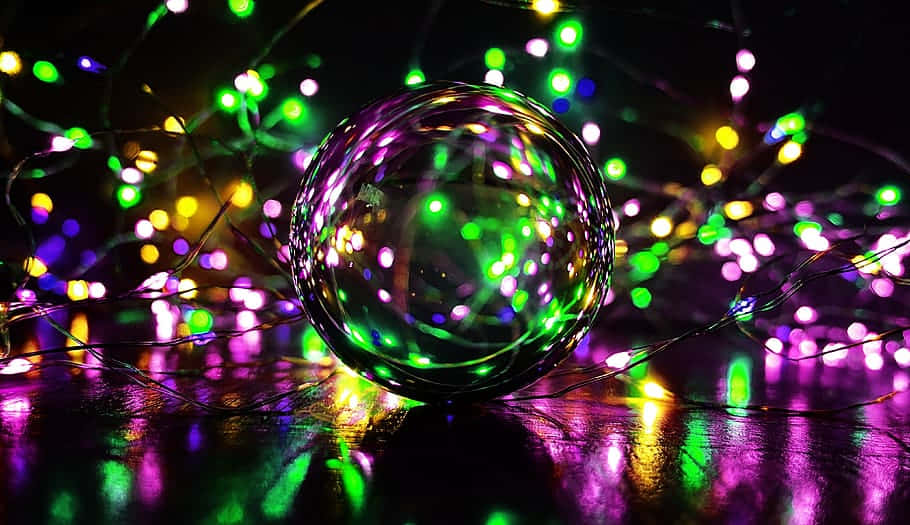 Glowing Disco Ballwith Colorful Lights